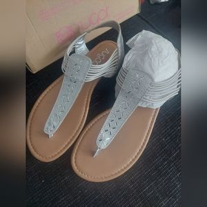 NIB Sugar Bernice sandals silver size large‎